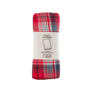 Gute Qualität günstig flanell klobig warm 100% Polyesterwolle Decke bestickt Logo Knie-Decke