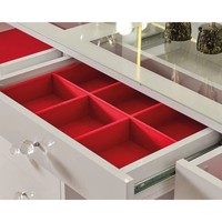 Table de toilette moderne blanche à 7 tiroirs avec miroir et éclairage, commode de rangement en bois, mobilier de chambre à coucher (OEM/ODM)