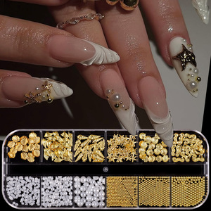 12 Rejillas de Diamantes de Imitación Dorados <span class=keywords><strong>para</strong></span> <span class=keywords><strong>Uñas</strong></span> Acrílicas, Decoración de <span class=keywords><strong>Uñas</strong></span> DIY - Product Image 2