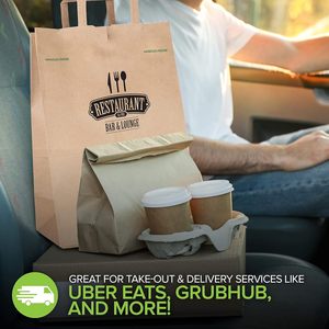 Bolsas de Papel Kraft Marrón con Asas, Bolsas Grandes de Papel <span class=keywords><strong>para</strong></span> Compras, Asas que Brindan Agarre <span class=keywords><strong>para</strong></span> Usar con Bolsas de Basura - Product Image 4