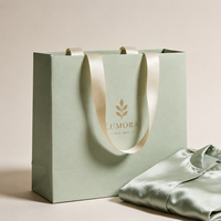 Sac en papier de luxe écologique, durable et recyclable, en carton blanc spécial, avec dorure à chaud, pour exposition