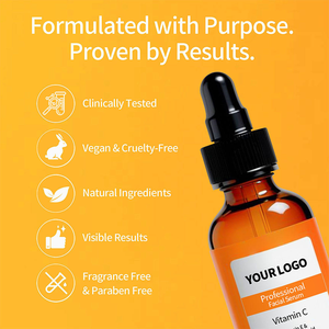 Siero Viso OEM/ODM con Etichetta Privata, Formula Anti-Età con Vitamina <span class=keywords><strong>C</strong></span>, Acido Ialuronico e Vitamina E - Product Image 3