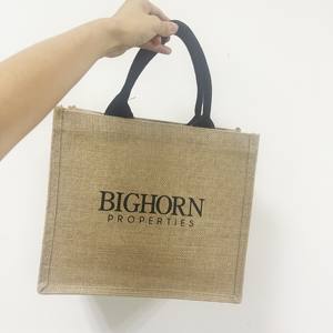 도매 황마 가방 공장 판매 소나 패키지 선물 인쇄 로고와 사용자 정의 린넨 토트 가방 - Product Image 1
