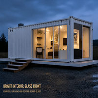 Rumah Kontainer Prefab Tahan Air Tahan Api Unit Modular Tata Letak Kustom Rumah Modular Lepas Pasang untuk Hunian Sementara