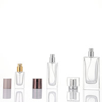 Flacon pulvérisateur de parfum 20ml 50ml 100ml, design rectangulaire pour étiquetage, flacon de parfum en verre vide 1.7oz, réutilisable