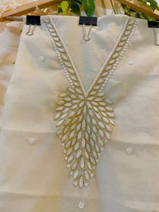 Pure Organza Hand Embroidered Suit Piece Kurta Pant Dupatta Women's Designer Ethnic Wear Traditional Indian Outfit Wholesale - Product Image 4