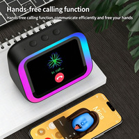 Asisten Suara AI Speaker BT Dengan Lampu Warna RGB Jam Alarm Layar LED Tampilan Jam Cuaca Speaker Elektronik