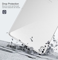 MoKo Ultra Slim antichoc bord surélevé caméra protéger souple TPU coque arrière étui pour tablette pour iPad Pro 13 pouces 2024