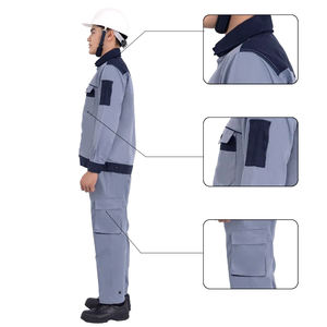 เสื้อยูนิฟอร์มสำหรับคนงานเสื้อแจ็กเก็ตแขนยาวผ้าโพลีเอสเตอร์ผ้าฝ้ายทนทานงาน OEM - Product Image 2