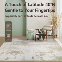 Tapis 1 pièce moderne et minimaliste en polyester, écologique, résistant aux taches et antidérapant, pour salon et chambre à coucher