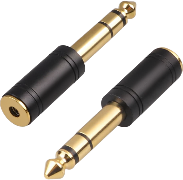 Clef Audio Labs Gold Plated 6.35mm (1/4'') Male 3.5mm (1/8'') Female Stereo Audio Jack Adapter Zinc Alloy TRS Plug Brand