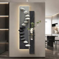 Peinture décorative murale rectangulaire Shilai Run Stone, design moderne et épuré, pour entrée haut de gamme et couloir.
