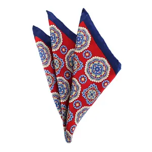 China Supplier Premium Men Handkerchief Business Novelty Fashion Custom Print Floral Wholesale 100% Silk Satin Pocket Square