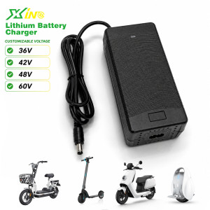 Cargador de Batería para Patinete <span class=keywords><strong>El</strong></span>éctrico Negro de 42V 2A para Batería de Litio de 36V, Cargador para Xiaomi Segway con Enchufe Europeo - Product Image 1