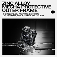 Mini rasoir rotatif transparent Cyberpunk avec coque en alliage de zinc, rasoir électrique high-tech pour homme, cadeau