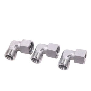 Tekanan tinggi 90 derajat siku baja karbon 2D9-22 tabung peredam adaptor dengan mur Putar - Product Image 3