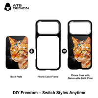 Étui de téléphone magnétique détachable personnalisé ATB pour iPhone 11 12 13 14 15 16 17 Pro Max, design scintillant
