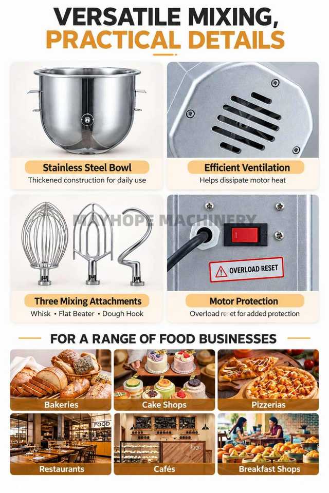Fully Automatic New Bakery Dough Mixer Commercial 5kg Thick Stainless ...