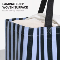 Sac à dos de courses en PP tissé laminé imperméable, design personnalisé, réutilisable, écologique pour les chaînes d'épicerie (vente en gros)