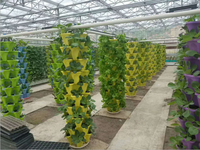Jardinières empilées auto-arrosantes pour jardin vertical Pots de fleurs en plastique