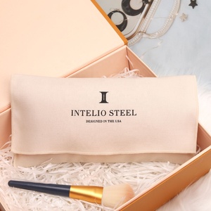 Eco-friendly Luxury Custom Logo Printing Cotton Twill Bone <b>Envelope</b> Bag Makeup Cosmetic Packaging Shopping Bag Cotton Dust Pouch - Product Image 2