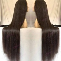 Perruque Lace Front Xuchang 38 pouces de long, couleur naturelle, blond clair avec mèches, cheveux humains vietnamiens, transparente 13x6 pour la partie frontale
