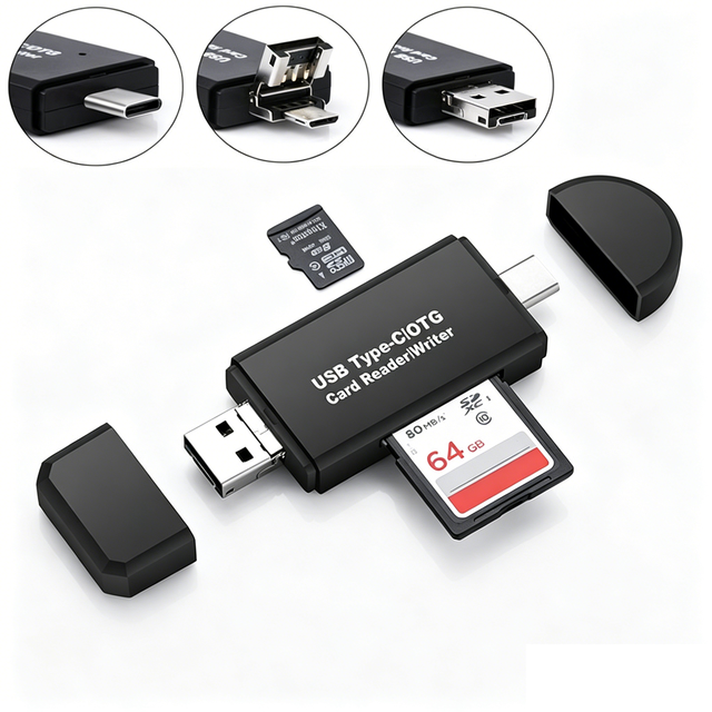 Factory Customize USB2.0 3.0 2 in 1 Card Reader for SD TF Card Memory Reader Multi-card Writer Adapter Flash Drive Laptop OEM