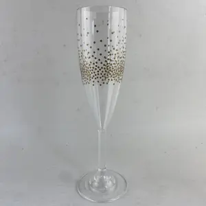 Flautas de proseco de champanhe douradas plásticas para festa de aniversário e aniversário do casamento