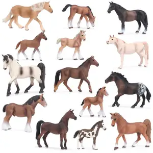 1 Leermiddel Educatief Speelgoed Voor Dieren Plastic Realistisch Paardenfiguur Speelgoedveulen Paardenras Akhal-Teke Ferghana Paard