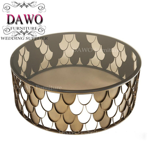 Khách Sạn Được Sử Dụng Bàn Trà Gương Tròn Hiện Đại Với Đế Kim Loại - Product Image 5