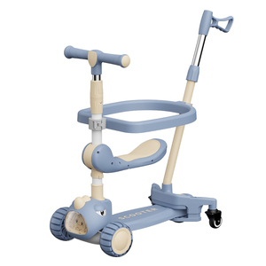 Monopattino Triciclo Pieghevole 3-in-1 per Bambini con Sedile Musicale Regolabile, Ruote in PU e Sensore Intelligente - Product Image 3