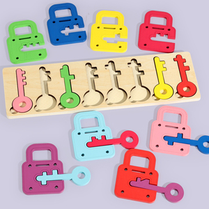 Rompecabezas a juego con llave personalizada, juegos de mesa, habilidades para la vida, entrenamiento cognitivo, juguetes educativos de aprendizaje para niños y niñas - Product Image 2