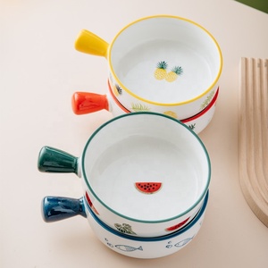 Tazones de Cerámica de Gran Capacidad de 650 ml de Estilo Nórdico con Bonito Diseño, Tazón para Ensalada y Tazón para Sopa de Cerámica con Asa - Product Image 2