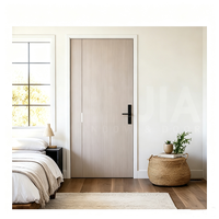 Porte intérieure moderne minimaliste en WPC imperméable, porte à panneau plat insonorisée pour chambre à coucher avec cadre enveloppé pour appartement et hôtel