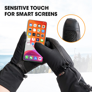<span class=keywords><strong>Gants</strong></span> de ski thermiques pour femmes, avec écran tactile, pour l'extérieur, avec batterie rechargeable, étanches et chauffants - Product Image 4