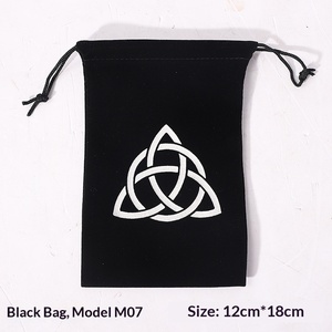 Bolsa de terciopelo Árbol de la Vida con bordado de luna y cordón para tarot, artículos de brujería, rituales de altar, dados y almacenamiento de joyas - Product Image 4