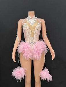 Combinaison moulante pour <span class=keywords><strong>femme</strong></span> adulte, pour équipe de <span class=keywords><strong>danse</strong></span>, chanteurs, costumes de spectacle exotiques, rouge/rose/jaune pour groupe de ballet - Product Image 5