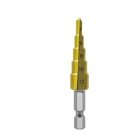 Foret étagé revêtu de titane HSS ensemble de forets étagés en acier à grande vitesse foret conique pour bois 4-12 4-20 4-32mm