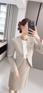 Hochwertige Ropa De Mujer Elegante Business Anzug Göttin Stil Koreanische Kleid Arbeit <span class=keywords><strong>Blazer</strong></span> für Hotels Kleidung Kleider Party kleid - Product Image 3