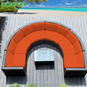 Luxcy आउटडोर रतन आर्क Semicircular सोफे विला उद्यान रतन सोफा संयोजन रेतीले समुद्र तट आँगन रतन सोफा - Product Image 1