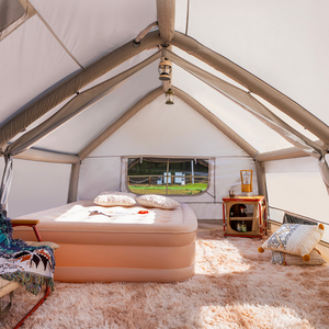 Tente Gonflable d'Extérieur 385x260x200cm en Polyester 150D à Fibres Longues, Grand Espace Intégré, Imperméable, Idéale pour le <span class=keywords><strong>Camping</strong></span>, Installation Facile - Product Image 4