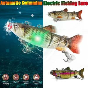 Leurre <span class=keywords><strong>de</strong></span> pêche électrique automatique articulé 9cm 13cm, rechargeable par USB, avec LED, pour la pêche au bar et aux poissons prédateurs - Product Image 2