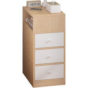 Ultra-Narrow Contemporary Nightstand Extendable Storage Durable Wood Top Construction <b>Compact</b> Design for Bedroom Hospital Use - Product Image 1