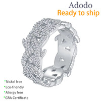 Bagues pour hommes personnalisées, délicates, de créateur, en moissanite VVS1 GRA, à motif d'épine, en argent 925 plaqué or, chaîne cubaine large, bijoux fins unisexes