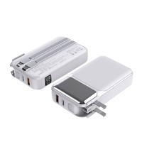 10000mAh/20000mAh Schnellladende 2-in-1 Mobile Powerbank mit Faltbarem AC-Ladegerät Eingebautem Kabel Powerbank mit Wandladegerät
