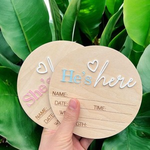 แผ่นไม้ 3 มิติ เป็นมิตรกับสิ่งแวดล้อม สำหรับงานเปิดเผยเพศลูกน้อย งานฉลองครบรอบเด็ก และประกาศภาพถ่ายในโรงพยาบาล - Product Image 4