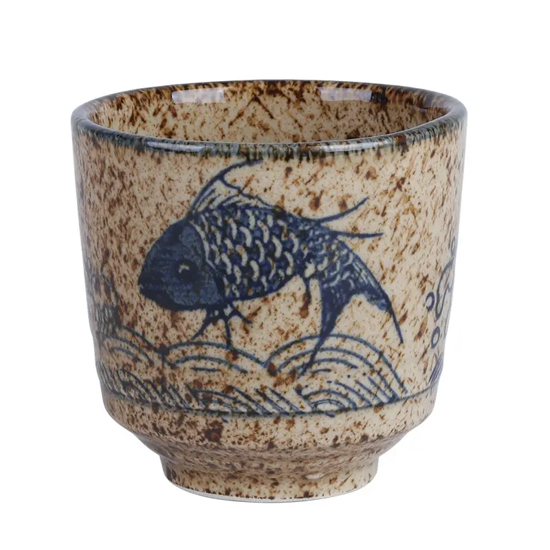 Japanese Retro Hand Painted Fish Ceramic Tea Cups