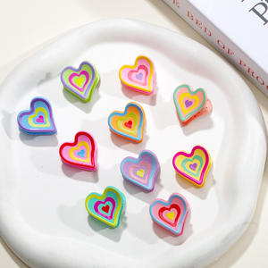 Pince à cheveux mini cœur Y2K colorée 2,5 cm pour filles, idéale pour les mèches latérales, en stock – Nouveauté très prisée - Product Image 4