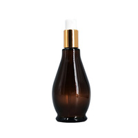 Vente en gros d'usine - Flacons compte-gouttes en verre ambré en forme de gourde pour huiles essentielles et parfums, avec bouchons en plastique, 10ml, 20ml, 30ml, 50ml, 100ml