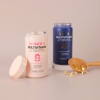 Vente en gros de flacons en verre pour capsules d'essence rose et bleue de 200 ml, flacons pour capsules de vitamines, soins capillaires, soins de la peau, flacons haut de gamme